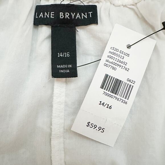 Lane Bryant White Eyelet Embroidered Short Sleeve Blouse Top NWT Size 14/16 - Picture 11 of 12